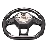 Carbonfaser-Lenkrad aus Leder, kompatibel mit Golf 7 7.5 GTI GTD GTE R 2013–2020, kompatibel mit Polo und GTI, kompatibel mit Passat(Gray)