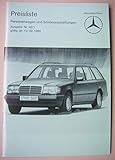 Prospekt Mercedes-Benz Preisliste Personenwagen und Sonderausstattungen - von 1985 - für 190er W201 / Limousine Kombi 124 / S-Klasse 126 / Roadster R107 - 35 Seiten - deutsche Ausgabe