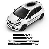 Racing Sport Tür Seitenstreifen Rock Aufkleber Motorhaube Aufkleber Motorabdeckung, für R=enault, für Megane, für Clio, für Twingo, für Sandero Zubehör