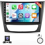 Hodozzy 4G+64G Autoradio für Mercedes-Benz E-Klasse W211/CLS-Klasse 2005-2008 mit Carplay Android Auto, 9 Zoll Touchscreen Autoradio Android mit Navi Bluetooth WiFi 32DSP FM/RDS Radio Rückfahrkamera
