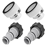 ANTOBLE Adapter A und Type B für Intex Pool,Austauschbare Schlauchadapter,Gewindekragen 1,5 und 1,25 Zoll Schlauchadapter für Pool-Kits,Anschluss für Pool-Schlauch(4 Stück)
