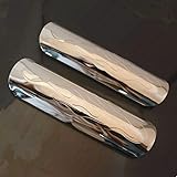 Motorrad Chrom 2 Stück Rahmen Auspuff-Schalldämpfer Rohr Hitzeschild Abdeckung für Harley Dyna Sportster Touring Honda VTX Shadow Kawasaki Suzuki Yamaha Cruiser Chopper Bobber Custom