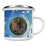 artboxONE Emaille Tasse St.-Magnus-Kirche (W-Seite) Esens von Dienstleistungsdrohne.de - Emaille Becher Städte