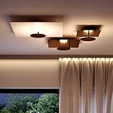 s.luce LED Wandlampe Deckenlampe Plate Wandleuchte Deckenleuchte Indirekt, Farbe:Blattgold, Größe:62x62cm