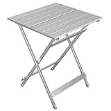 WOLTU Campingtisch klappbar, Gartentisch aus Aluminium, Balkontisch Klapptisch Beistelltisch für Garten Terrasse Balkon, 50.5 x 59.5 x 47 cm (B x H x T), Silber