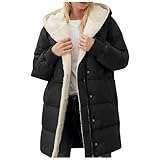 Wintermantel Damen Lang, Teddy Mantel Damen Winter Lange Parka Jacke Warme Gefüttert Reversibel Winterjacke Große Größen Daunenjacke Wintermantel Steppjacke Wolljacke Winddicht Outdoorjacke, S