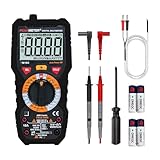 Digital Multimeter mit 6000 Zählt TRMS Ohm Volt Amp Meter AC/DC Spannungs-Stromwiderstand Diode Kapazität Frequenz Duty Temperatur NCV mit großer LCD Display Hintergrundbeleuchtung und Taschenlampe