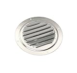 Yacht Steel Kiemenblech/Lüftungsgitter mit Fliegennetz rund, 63mm, Edelstahl