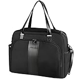 KROSER Laptop Damen Handtasche Shopper 15,6" Stilvolle Umhängetasche Wasserabweisende Große Reise Einkauftasche mit RFID-Taschen für Arbeit/Business/Hochschule/Frauen-Schwarz MEHRWEG