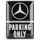Nostalgic-Art Retro Blechschild, 30 x 40 cm, Mercedes-Benz – Parking Only – Geschenk-Idee für Mercedes-Benz Accessoires Fans, Original Lizenzprodukt (OLP), aus Metall, Vintage Design