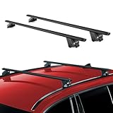 OMAC Dachträger Grundtäger kompatibel mit BMW 5er Touring F11 G31 2010-2025 Aluminium ABE 100kg Schwarz 2tlg Geschlossene Reling für Fahrradträger, Dachboxen, Skiträger Schwerlast-Abschließbar