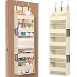 Lifewit Türorganizer Hängeorganizer, 5 Regal klar Fenster hängende Lagerung mit 4 Mesh Seitentaschen, Tür Organizer, Hängeaufbewahrung Benutzt für Bad, Schlafzimmer, Küche, Wohnheim, Camper, Beige