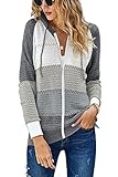 FANGJIN Pullover Damen Hoodie Damen Damen Hoodies Damen Pullover Kapuzenpullover Sweatshirt Pulli Longsleeve Tops Kapuzenpulli Casual Dunkelgrau L