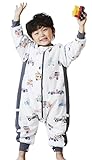 Chilsuessy Baby Winter Schlafsack 2.5 Tog Babyschlafsack mit Füssen Strampler Winterschlafsack mit abnehmbar Ärmel Schlafanzug Kinder Schlafsack, Bunte Autos/3.5 Tog, XXL/Baby Höhe 115-125cm