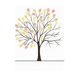 Gästebuch-Set für Hochzeit, Geburtstag, Party, Fingerabdruck, Gemälde, Unterschrift, Leinwand, Gelb