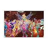 YUYUMEGDE Winx Club Bloomix Daphne und Roxy Poster, dekoratives Gemälde, Leinwand, Wandposter und Kunstdruck, moderne Familienschlafzimmer-Dekoration, Poster, 20 x 30 cm