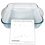Tupperware Premiaglas Range Kasserolle Backform 1,9 L quadratisch transparent Borosilikatglas Glas Behälter