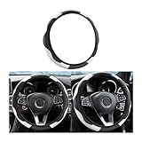 CGEAMDY Universal-Auto-Lenkradbezug, Rutschfester, atmungsaktiver, langlebiger Lenkradbezug aus Mikrofaser-Leder, Durchmesser 37–38 cm, Lenkradschutz (Weiß)