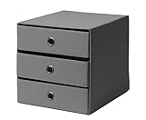 IKEA Minikommode FLARRA Regaleinsatz mit 3 Schubladen, dunkelgrau, 33x38 cm für Kallax Regale