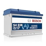 Bosch S4E08 Autobatterie 70 Ah - 760 A - 12 V, EFB Blei-Säure-Batterie für Fahrzeuge mit Start-Stopp-Automatik - Polarität: links - rechts +, 278 x 175 x 190 mm