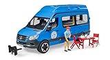 bruder 02684 - MB Sprinter Camper mit Fahrer - 1:16, Fahrzeug, Wohnmobil, Reisemobil, Transporter, Camper, Van, Campingbus, Spielzeug ab 4 Jahre, Blau