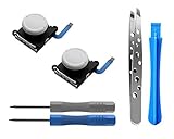 ElecGear [Neue Edition] 2PCs Ersatz-Joystick Analogen Sensor für Nintendo Joy-Con Controller und Switch Lite, Links und Rechts 3D Thumbstick Rocker mit Kappe, Reparatur Werkzeuge Kit (Weiß/Weiß)