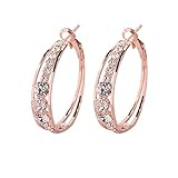 Damen Persönlichkeit Ohrringe mit Strass eingelegt großer Kreis übertriebene Ohrringe Geschenk für Mädchen Studenten