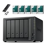 Synology DS1525+ 5-Bay NAS Server Set (8GB RAM, 10TB Speicher) - 5 x 2TB NAS Festplatten, Hochleistungs-Desktop-Netzwerkspeichergerät - inkl. externer SSD