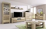 Wohnzimmer Set Wohnwand Sky Tv Schrank Vitrine Hängeregal Kommode Sideboard Couchtisch (Country Grau)