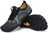 SAGUARO Kinder Barfussschuhe Jungen Aquaschuhe Mädchen Trekkingschuhe rutschfest Traillaufschuhe Atmungsaktiv Fitnessschuhe Outdoor Sportschuhe Schwarz A Gr.35