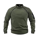 NCTCITY Herren Tactical Fleece Pullover Jacke Army Combat Sweatshirt Military Athletic Sport Jumper Tops Winddichte Freizeit Zip Top ohne Kapuze