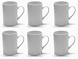 Kaffeetassen / Kaffeebecher von Retsch Arzberg / zylindrische Form, blanko, weiß, Tassen 300ml (6 Stück im Set)