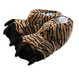 Pfüller Plüsch Hausschuhe Tiger Kralle Tatze witzig Tierhausschuhe, EU 45/46