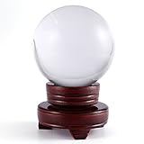 SurePromise One Stop Solution for Sourcing 100mm Kristallkugel mit Holzständer Wahrsagerkugel Glaskugel Seherkugel Fengshui Glücksbringer Dekokugel Kugel