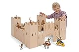 Bätz Holzspielwaren Miniaturhaus aus Holz, Ritterburg, Klassisch, Kinder, Naturfreunde, Klassikliebhaber