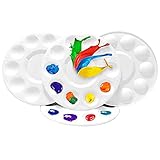 GoldRock Mischpalette, 4 Stück Mischpalette,in Blumenform Malpalette Ölfarben mit 10 Mischmulden zum Malen von Farbtönen, Mischpalette,, Universalpalette für DIY Kunst Malerei