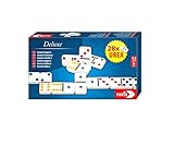 Noris Deluxe Doppel 6 Domino – Hochwertiges Urea‑Dominospiel mit 28 Steinen im Magnet‑Aufbewahrungskasten, Familienspiel ab 6 Jahren