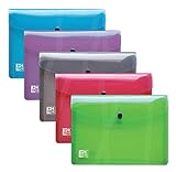 Oxford Dokumentenmappe A5, aus Kunststoff, transparent, 5 Farben, 5er Pack, Farblich sortiert