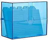 Wedo 2506303 Karteibox DIN A6, für 100 Karten, aus Kunststoff, Blau