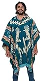 Alpaca Land, Handgefertigte Ponchos aus Ecuadorianischer Alpakawolle, Blue Pomasqui, Einheitsgröße