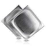 jokobela 2er GN Behälter Set :: 1x gelocht / 1x ungelocht :: geeignet für Gaggenau, Miele und Siemens Dampfgarer (Edelstahl, Spülmaschinen geeignet, GN 2/3, B 32,5 x L 35,4 x 40mm tief)