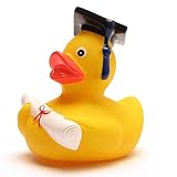 Duckshop I lustige Akademiker Badeente mit Diplom - Quietscheentchen mit Doktorhut - Geschenk bei Prüfungen Abschlussfeier Uni Universität Hochschule