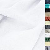 TOLKO 50cm Leinenstoff Meterware Natur Leinentuch für Kleider Hose Rock Bluse Hemd Vorhänge Gardinen Kissen Bettwäsche | 140cm breit | Stoffe zum Nähen Meterware Leinen Stoff kaufen (Weiß)