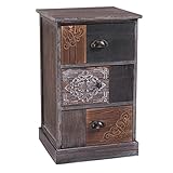 CARO-Möbel Schubladenschrankl MARA Standregal Aufbewahrungsregal, Shabby Chic Vintage Look mit 3 Schubladen