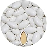 EinsSein 0,5kg Hochzeitsmandeln Gracile midi weiss glanz Mandeln Hochzeit Zuckermandeln Bonboniere Confetti Badem sekeri Gastgeschenk Zucker Mandeln Taufmandeln