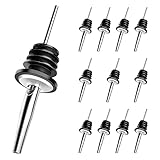 UKOFEW 12 Stück Flaschen Ausgießer, Edelstahl Wein Spirituosen-Ausgießer, für Olivenöl, Kaffee,Sirup,Essig, Flaschen, Spirituosen