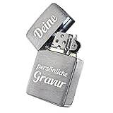 Zippo Feuerzeug mit Gravur - Personalisierte Geschenke / Witterungsbeständig und weltbekannt / Männer Geschenke - Papa Geschenk Weihnachten - Geschenkideen für Vatertag - Feuerzeuge mit Gravur