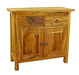 livasia Teak Kommode mit Schubladen und Tür, Highboard, Teakholzmöbel