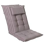 Homeoutfit24 Sitzauflagen für Gartenstühle, 4er-Set Gartenstuhlauflagen Hochlehner, Wetterfeste Hochlehner Auflagen, Sitzkissen Outdoor, Polsterauflagen UV-Beständig, Leichte Reinigung 50x120x9 cm