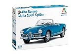 Italeri 3668 1:24 Alfa Romeo Guilia 1600 Spider - Modellbau, Bausatz, Standmodellbau, Basteln, Hobby, Kleben, Plastikbausatz, Auto Bausatz, Auto Modell 1:24, Geformte Farbe